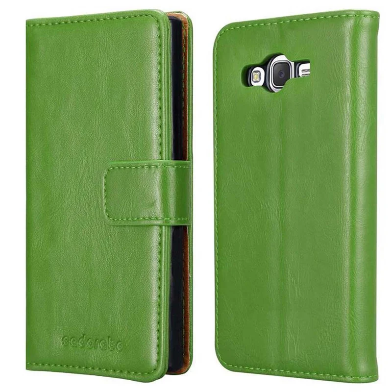 Cadorabo Hülle kompatibel mit Samsung Galaxy J7 2015 Schutzhülle mit Magnetverschluss, Standfunktion und Kartenfach