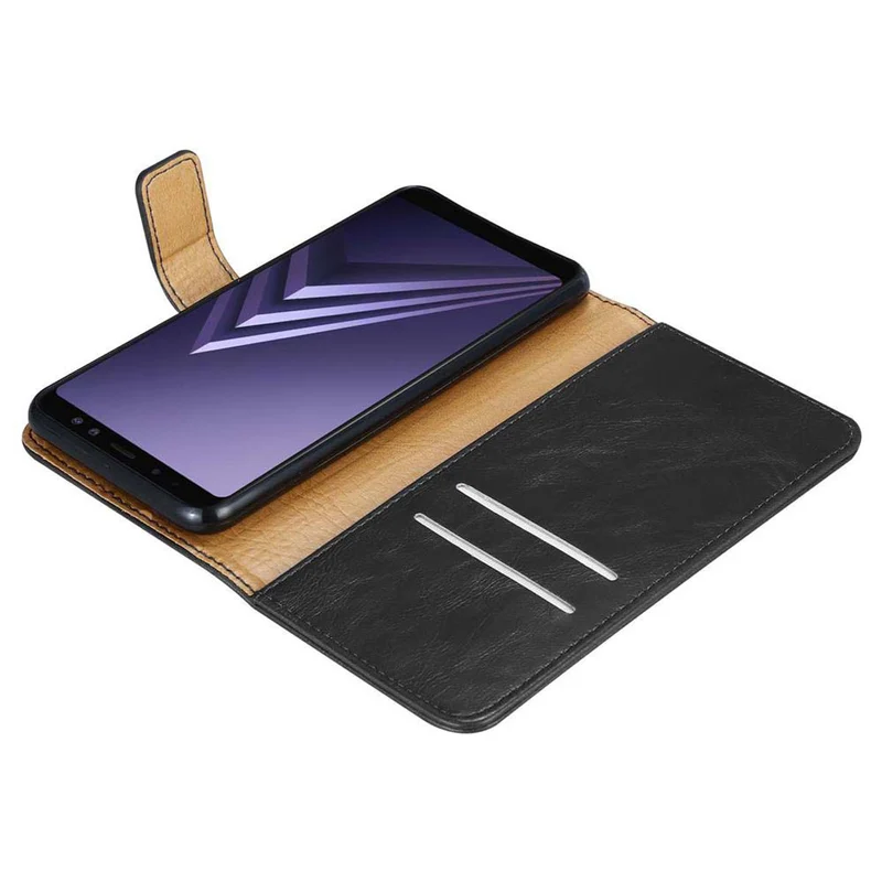 Cadorabo Hülle kompatibel mit Samsung Galaxy A8 2018 Schutzhülle mit Magnetverschluss, Standfunktion und Kartenfach