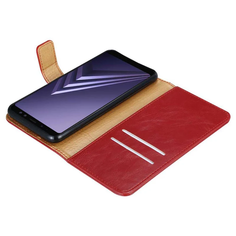 Cadorabo Hülle kompatibel mit Samsung Galaxy A8 2018 Schutzhülle mit Magnetverschluss, Standfunktion und Kartenfach