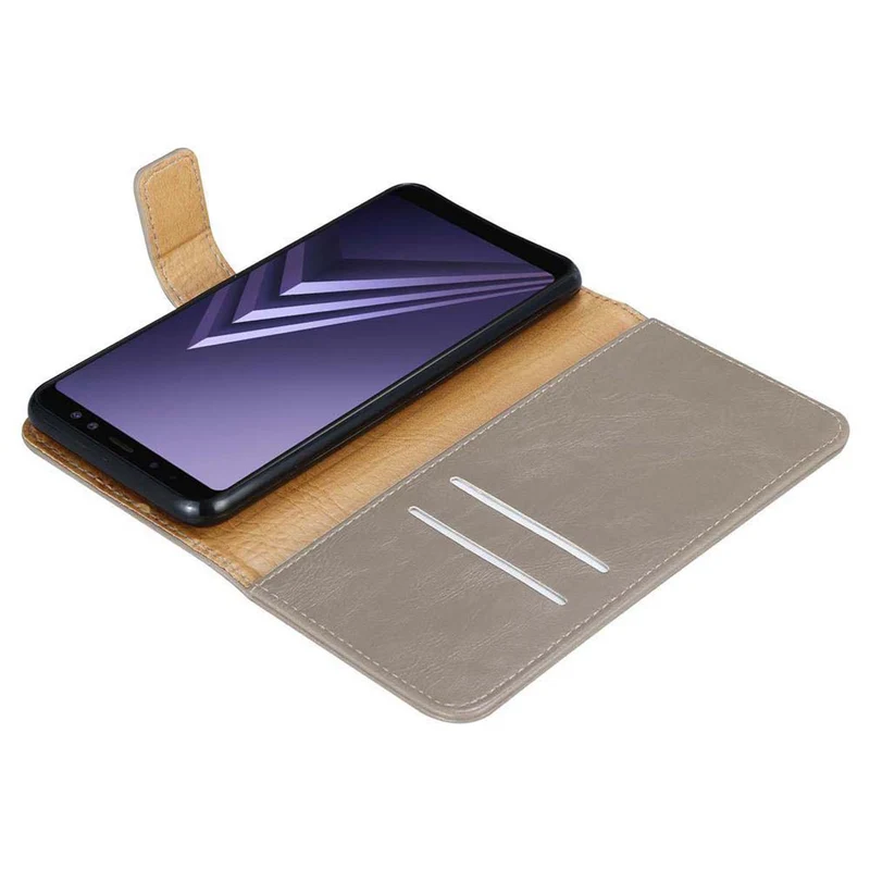 Cadorabo Hülle kompatibel mit Samsung Galaxy A8 2018 Schutzhülle mit Magnetverschluss, Standfunktion und Kartenfach