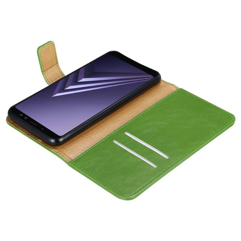 Cadorabo Hülle kompatibel mit Samsung Galaxy A8 2018 Schutzhülle mit Magnetverschluss, Standfunktion und Kartenfach
