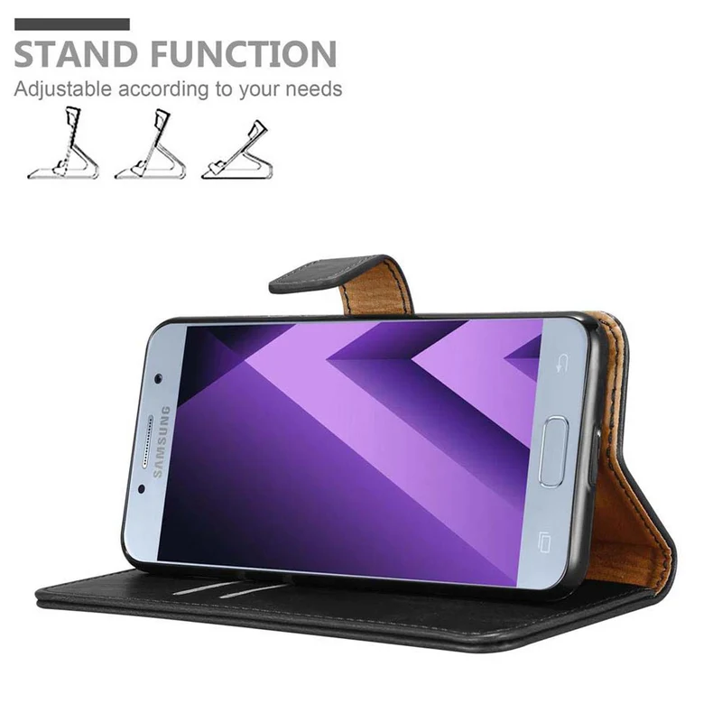 Cadorabo Hülle kompatibel mit Samsung Galaxy A7 2017 Schutzhülle mit Magnetverschluss, Standfunktion und Kartenfach