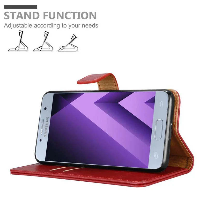 Cadorabo Hülle kompatibel mit Samsung Galaxy A7 2017 Schutzhülle mit Magnetverschluss, Standfunktion und Kartenfach