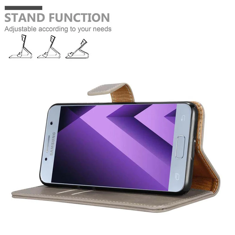 Cadorabo Hülle kompatibel mit Samsung Galaxy A7 2017 Schutzhülle mit Magnetverschluss, Standfunktion und Kartenfach