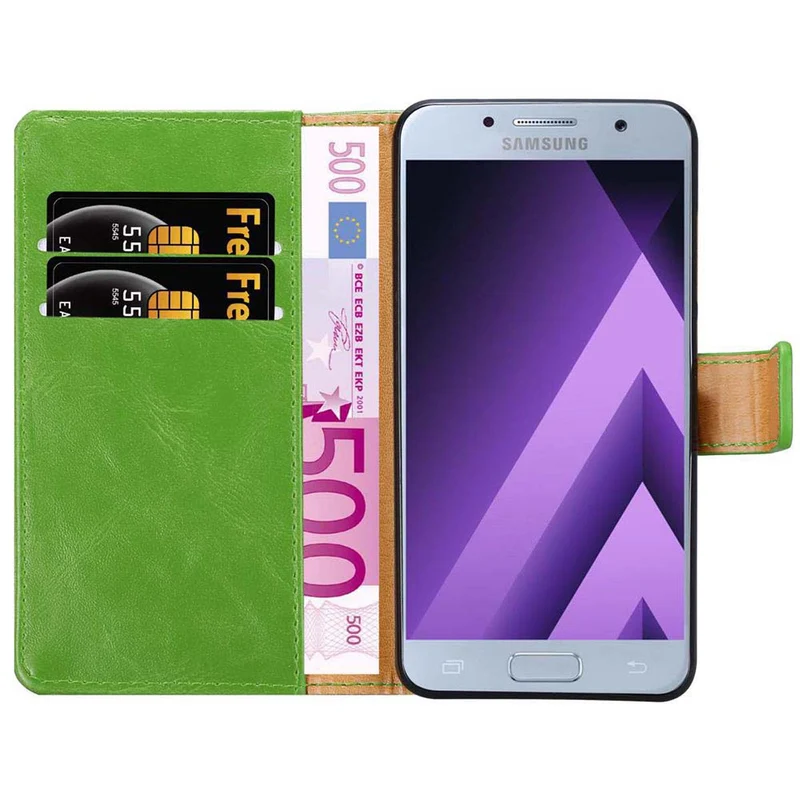 Cadorabo Hülle kompatibel mit Samsung Galaxy A7 2017 Schutzhülle mit Magnetverschluss, Standfunktion und Kartenfach