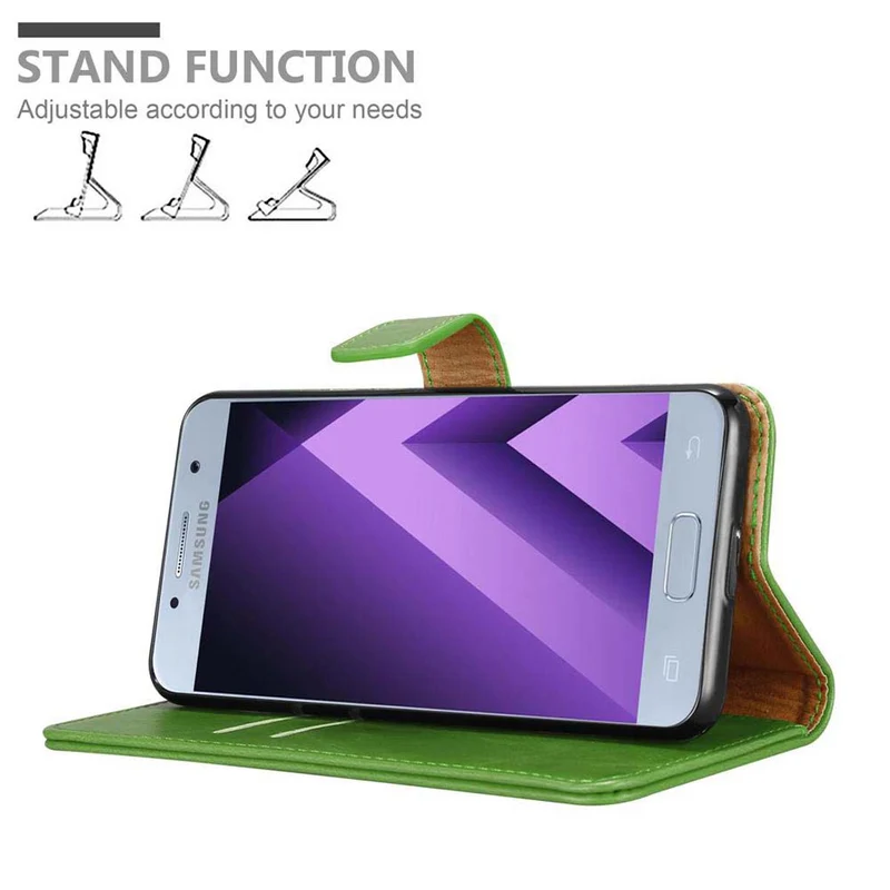 Cadorabo Hülle kompatibel mit Samsung Galaxy A7 2017 Schutzhülle mit Magnetverschluss, Standfunktion und Kartenfach