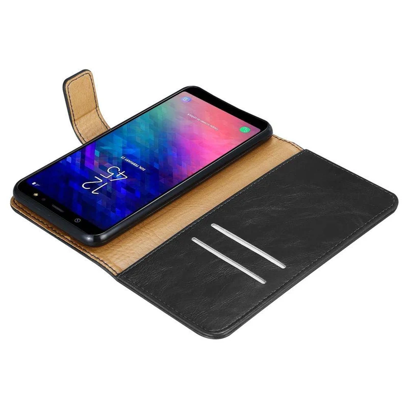 Cadorabo Hülle kompatibel mit Samsung Galaxy A6 PLUS 2018 Schutzhülle mit Magnetverschluss, Standfunktion und Kartenfach