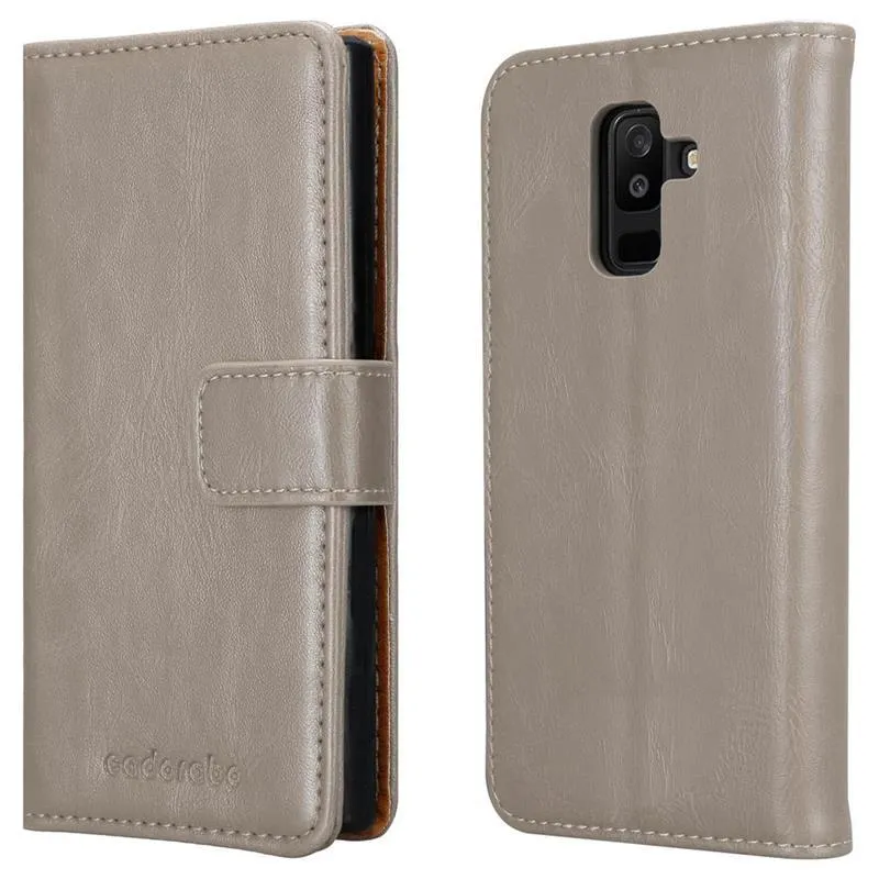 Cadorabo Hülle kompatibel mit Samsung Galaxy A6 PLUS 2018 Schutzhülle mit Magnetverschluss, Standfunktion und Kartenfach
