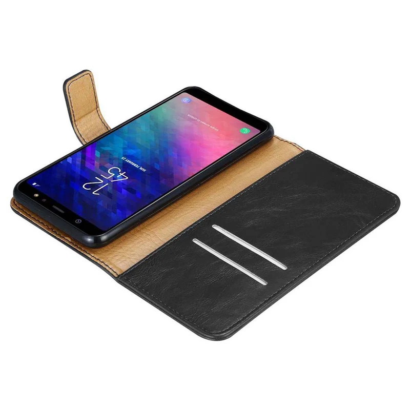 Cadorabo Hülle kompatibel mit Samsung Galaxy A6 2018 Schutzhülle mit Magnetverschluss, Standfunktion und Kartenfach