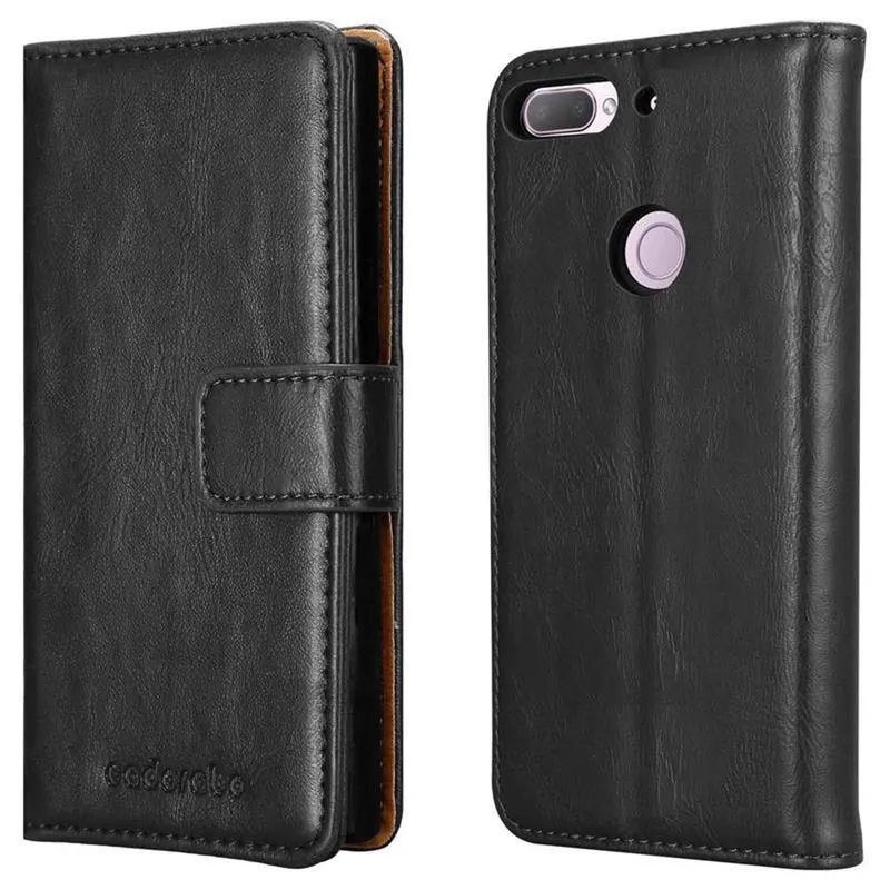 Cadorabo Hülle kompatibel mit HTC Desire 12 PLUS Schutzhülle mit Magnetverschluss, Standfunktion und Kartenfach
