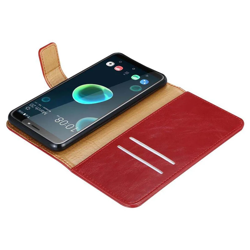 Cadorabo Hülle kompatibel mit HTC Desire 12 PLUS Schutzhülle mit Magnetverschluss, Standfunktion und Kartenfach