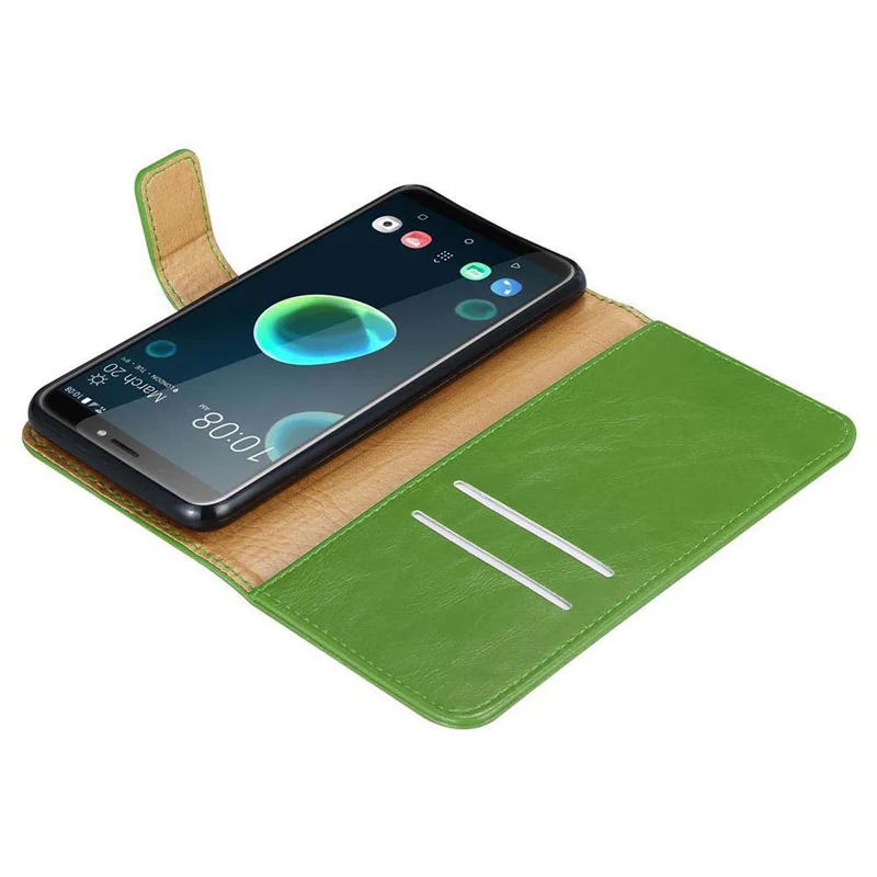 Cadorabo Hülle kompatibel mit HTC Desire 12 PLUS Schutzhülle mit Magnetverschluss, Standfunktion und Kartenfach