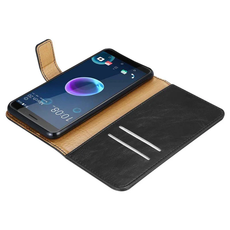 Cadorabo Hülle kompatibel mit HTC Desire 12 Schutzhülle mit Magnetverschluss, Standfunktion und Kartenfach