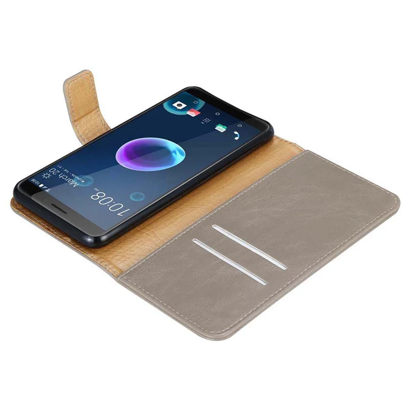Cadorabo Hülle kompatibel mit HTC Desire 12 Schutzhülle mit Magnetverschluss, Standfunktion und Kartenfach