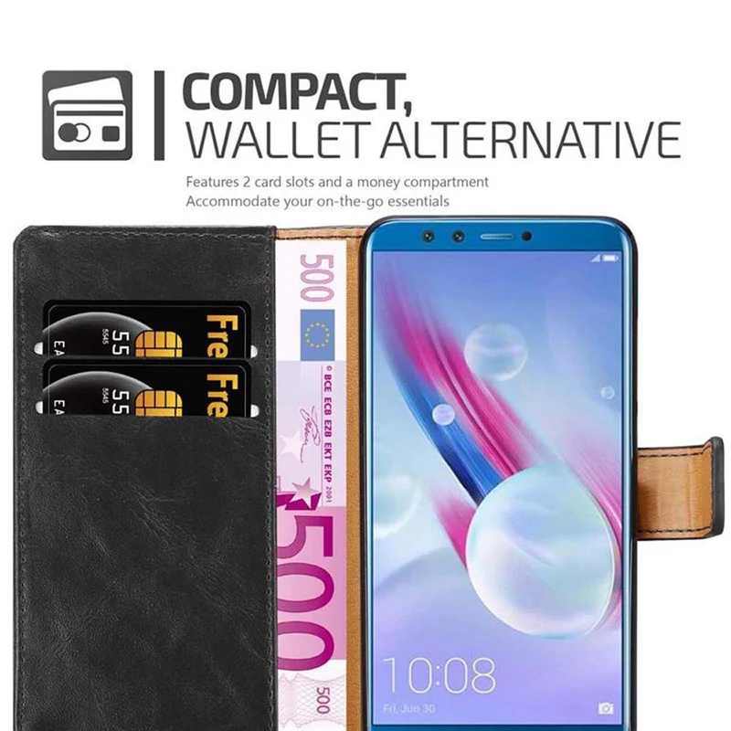 Cadorabo Hülle kompatibel mit Honor 9 LITE Schutzhülle mit Magnetverschluss, Standfunktion und Kartenfach