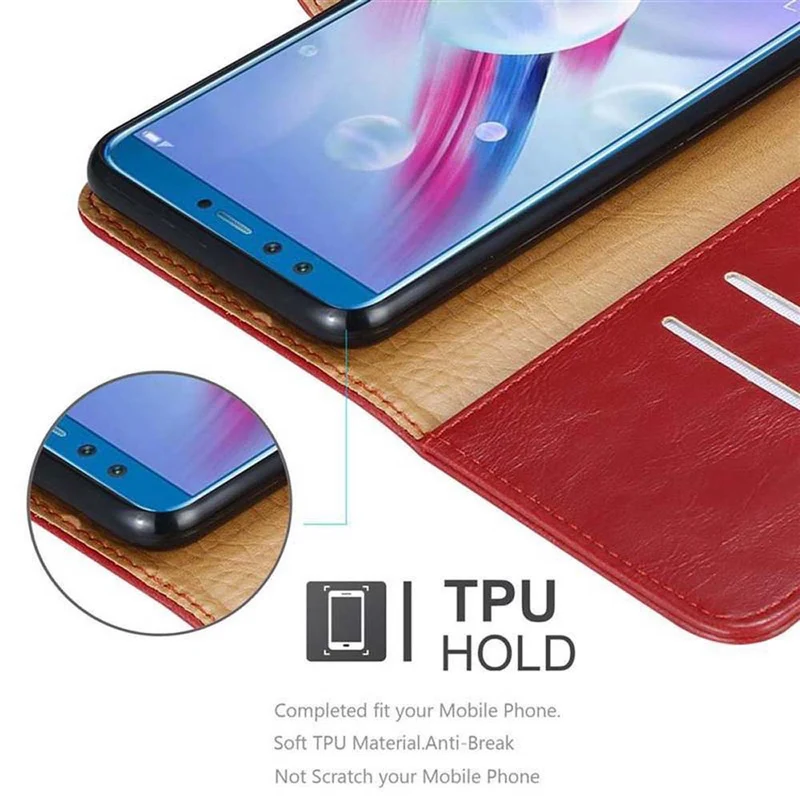 Cadorabo Hülle kompatibel mit Honor 9 LITE Schutzhülle mit Magnetverschluss, Standfunktion und Kartenfach