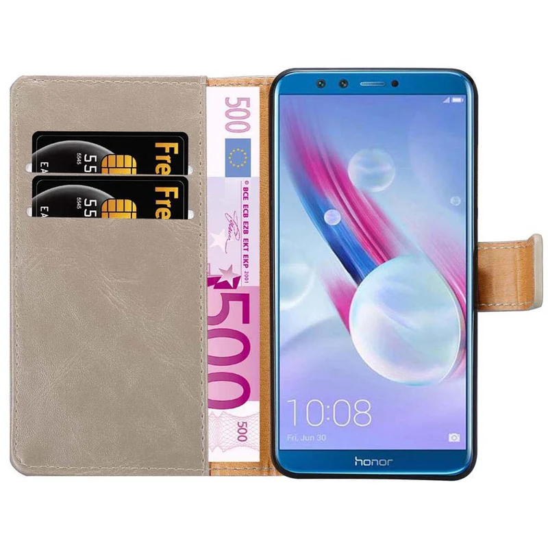 Cadorabo Hülle kompatibel mit Honor 9 LITE Schutzhülle mit Magnetverschluss, Standfunktion und Kartenfach
