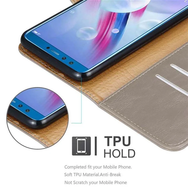Cadorabo Hülle kompatibel mit Honor 9 LITE Schutzhülle mit Magnetverschluss, Standfunktion und Kartenfach
