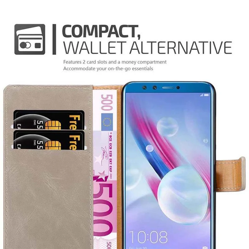 Cadorabo Hülle kompatibel mit Honor 9 LITE Schutzhülle mit Magnetverschluss, Standfunktion und Kartenfach