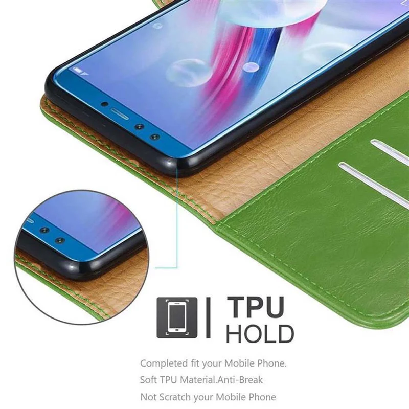 Cadorabo Hülle kompatibel mit Honor 9 LITE Schutzhülle mit Magnetverschluss, Standfunktion und Kartenfach