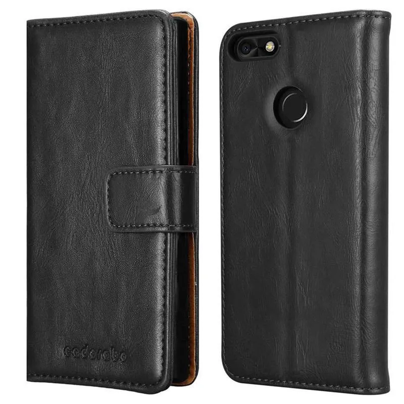 Cadorabo Hülle kompatibel mit Huawei Y6 PRO 2017 Schutzhülle mit Magnetverschluss, Standfunktion und Kartenfach