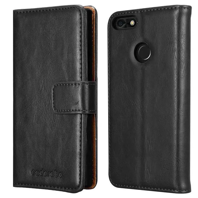 Cadorabo Hülle kompatibel mit Huawei Y6 PRO 2017 Schutzhülle mit Magnetverschluss, Standfunktion und Kartenfach