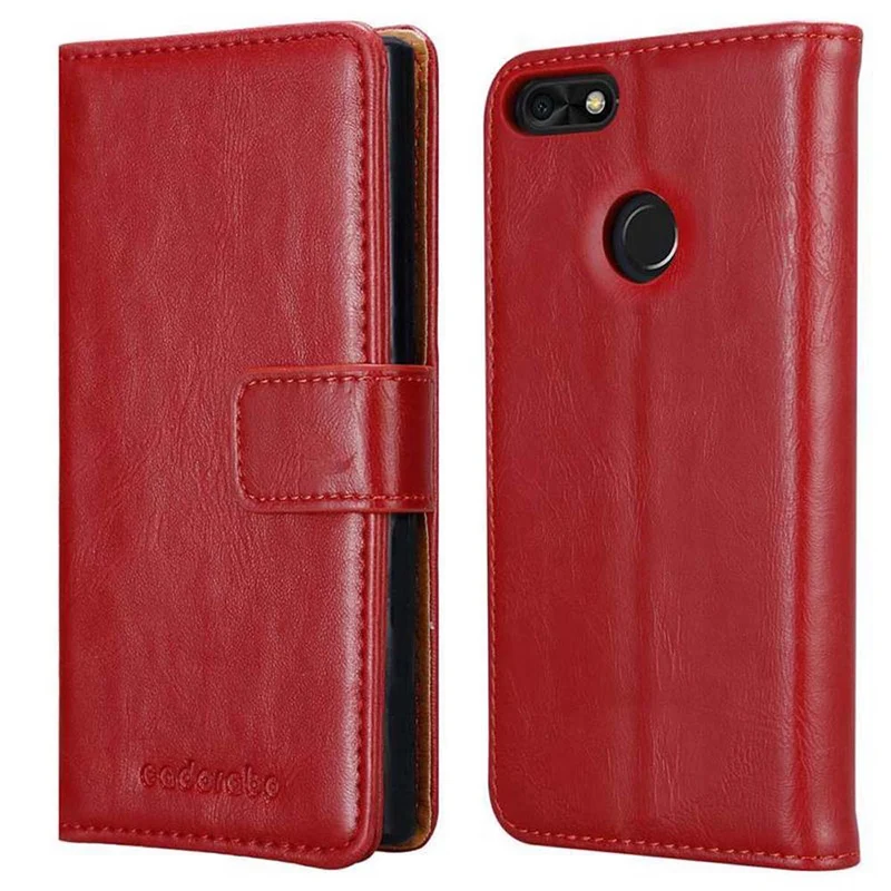 Cadorabo Hülle kompatibel mit Huawei Y6 PRO 2017 Schutzhülle mit Magnetverschluss, Standfunktion und Kartenfach