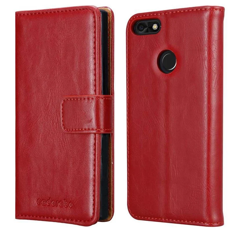 Cadorabo Hülle kompatibel mit Huawei Y6 PRO 2017 Schutzhülle mit Magnetverschluss, Standfunktion und Kartenfach