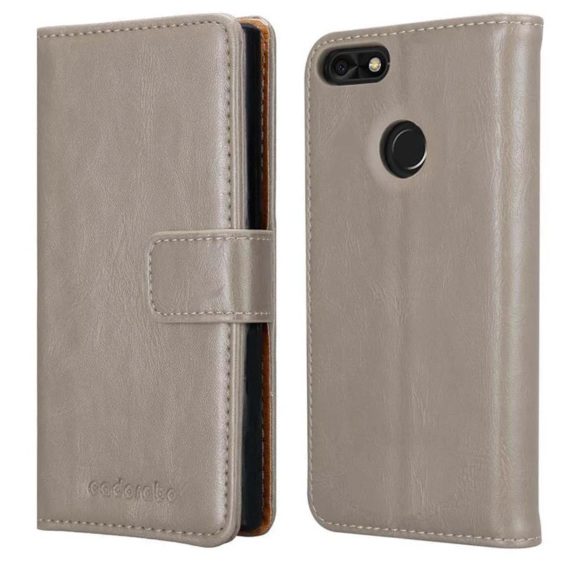Cadorabo Hülle kompatibel mit Huawei Y6 PRO 2017 Schutzhülle mit Magnetverschluss, Standfunktion und Kartenfach