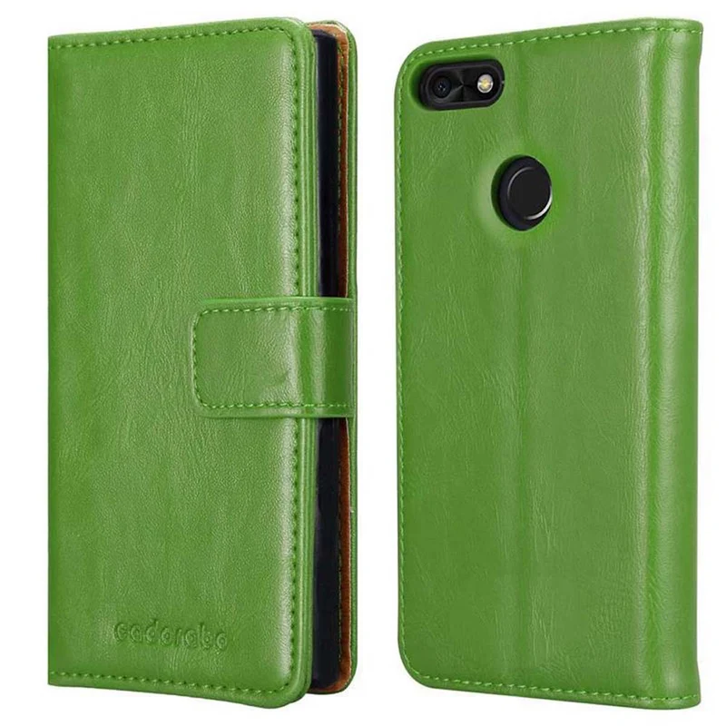 Cadorabo Hülle kompatibel mit Huawei Y6 PRO 2017 Schutzhülle mit Magnetverschluss, Standfunktion und Kartenfach