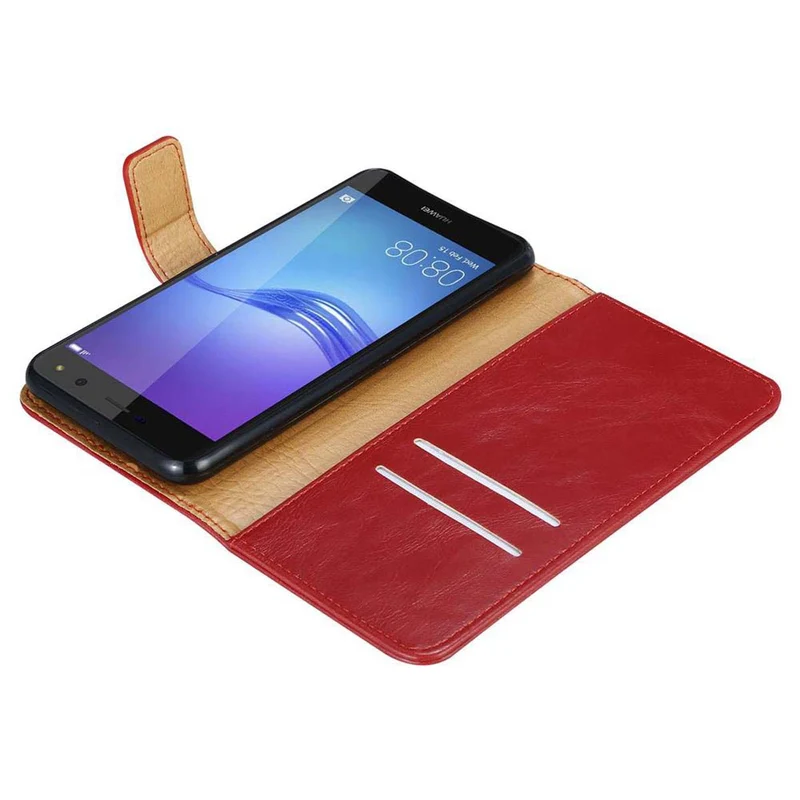 Cadorabo Hülle kompatibel mit Huawei Y5 2017 / Y6 2017 Schutzhülle mit Magnetverschluss, Standfunktion und Kartenfach