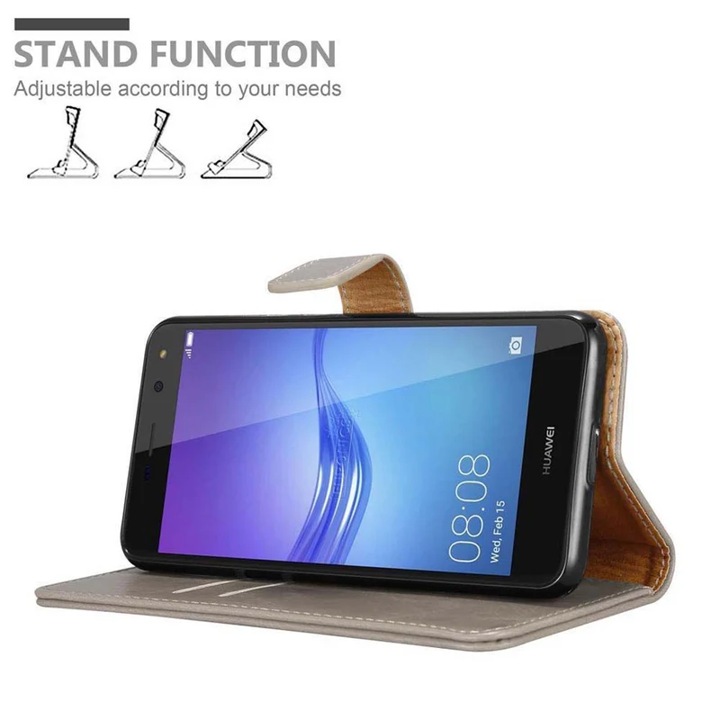 Cadorabo Hülle kompatibel mit Huawei Y5 2017 / Y6 2017 Schutzhülle mit Magnetverschluss, Standfunktion und Kartenfach
