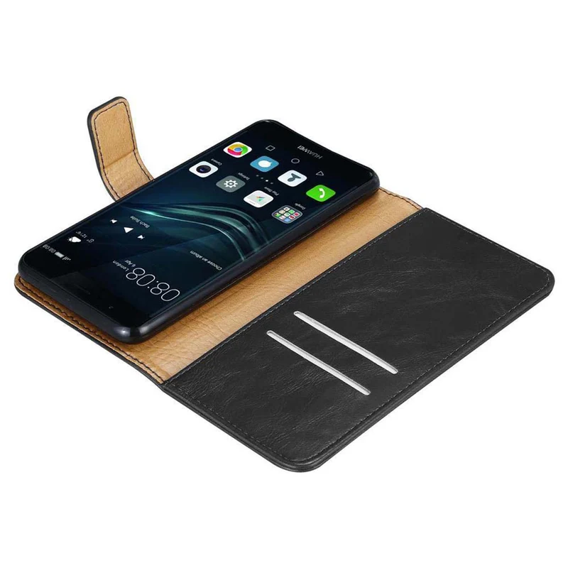 Cadorabo Hülle kompatibel mit Huawei P9 PLUS Schutzhülle mit Magnetverschluss, Standfunktion und Kartenfach