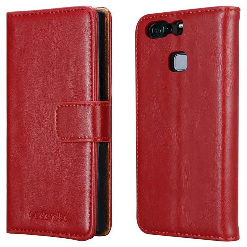 Cadorabo Hülle kompatibel mit Huawei P9 PLUS Schutzhülle mit Magnetverschluss, Standfunktion und Kartenfach