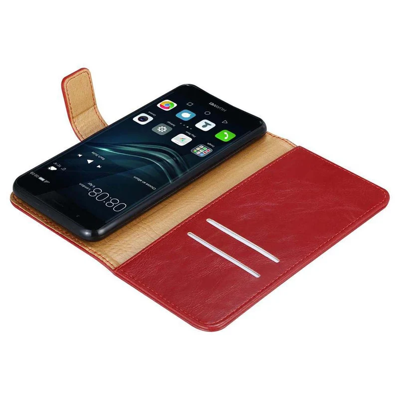 Cadorabo Hülle kompatibel mit Huawei P9 PLUS Schutzhülle mit Magnetverschluss, Standfunktion und Kartenfach