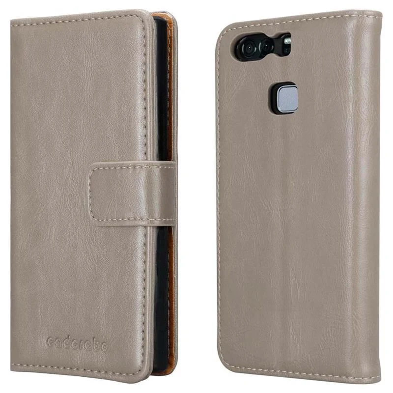 Cadorabo Hülle kompatibel mit Huawei P9 PLUS Schutzhülle mit Magnetverschluss, Standfunktion und Kartenfach