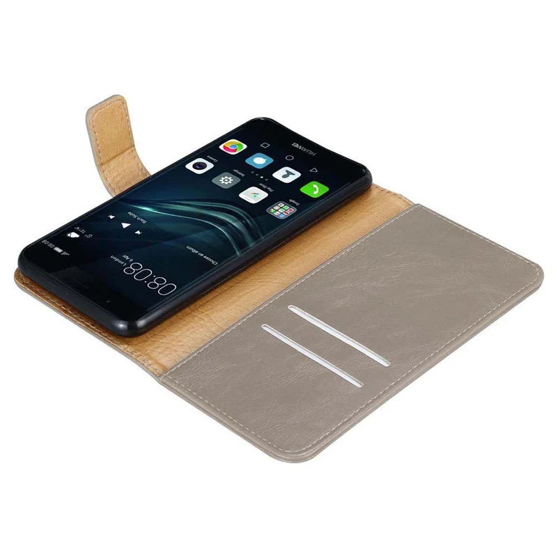 Cadorabo Hülle kompatibel mit Huawei P9 PLUS Schutzhülle mit Magnetverschluss, Standfunktion und Kartenfach