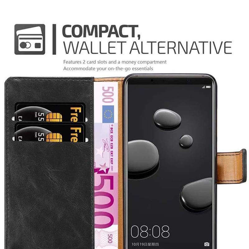 Cadorabo Hülle kompatibel mit Huawei MATE 10 PRO Schutzhülle mit Magnetverschluss, Standfunktion und Kartenfach