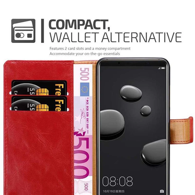 Cadorabo Hülle kompatibel mit Huawei MATE 10 PRO Schutzhülle mit Magnetverschluss, Standfunktion und Kartenfach
