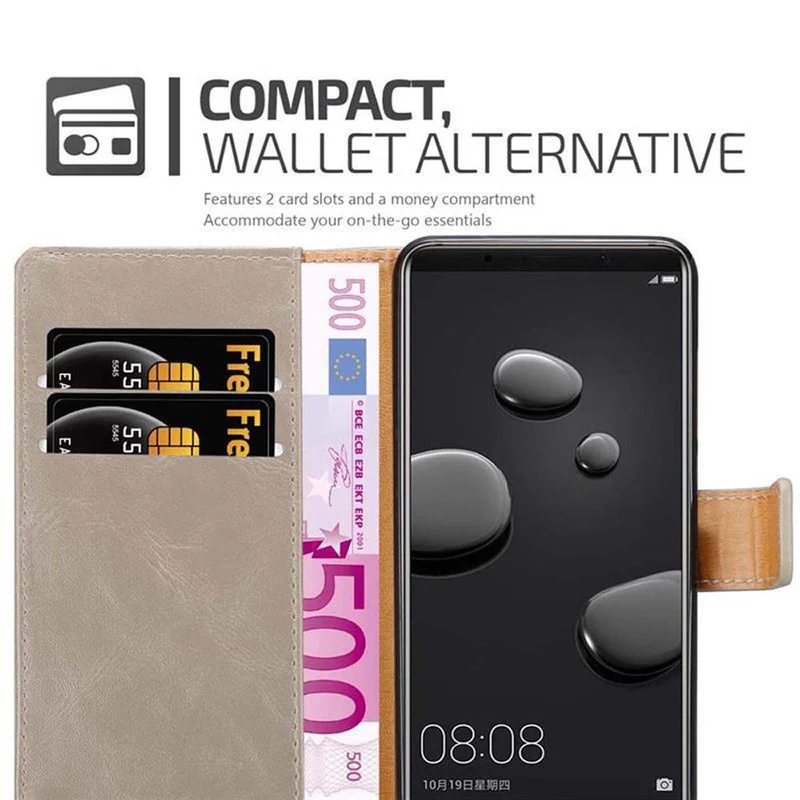 Cadorabo Hülle kompatibel mit Huawei MATE 10 PRO Schutzhülle mit Magnetverschluss, Standfunktion und Kartenfach