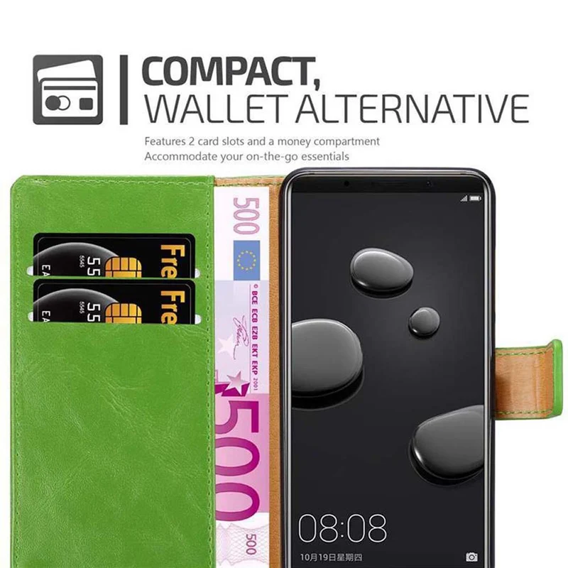 Cadorabo Hülle kompatibel mit Huawei MATE 10 PRO Schutzhülle mit Magnetverschluss, Standfunktion und Kartenfach