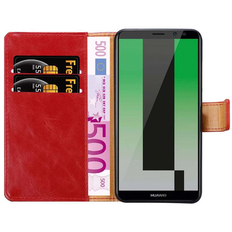 Cadorabo Hülle kompatibel mit Huawei MATE 10 LITE Schutzhülle mit Magnetverschluss, Standfunktion und Kartenfach