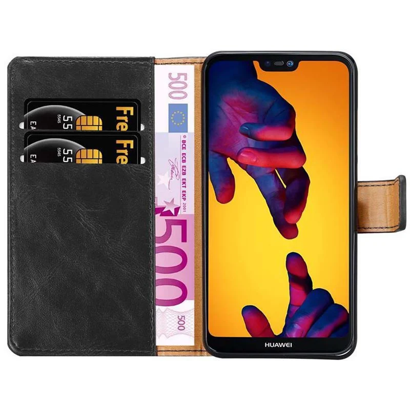 Cadorabo Hülle kompatibel mit Huawei P20 LITE 2018 / NOVA 3E Schutzhülle mit Magnetverschluss, Standfunktion und Kartenfach