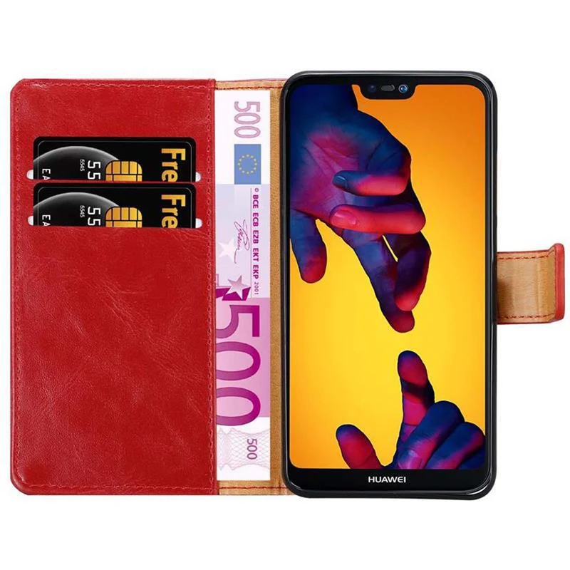 Cadorabo Hülle kompatibel mit Huawei P20 LITE 2018 / NOVA 3E Schutzhülle mit Magnetverschluss, Standfunktion und Kartenfach