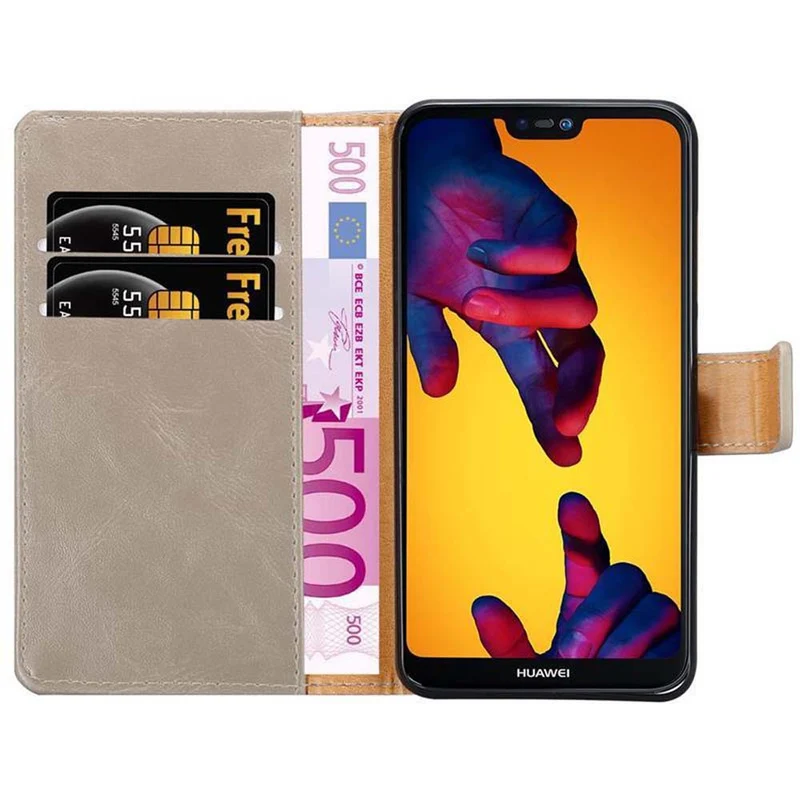 Cadorabo Hülle kompatibel mit Huawei P20 LITE 2018 / NOVA 3E Schutzhülle mit Magnetverschluss, Standfunktion und Kartenfach