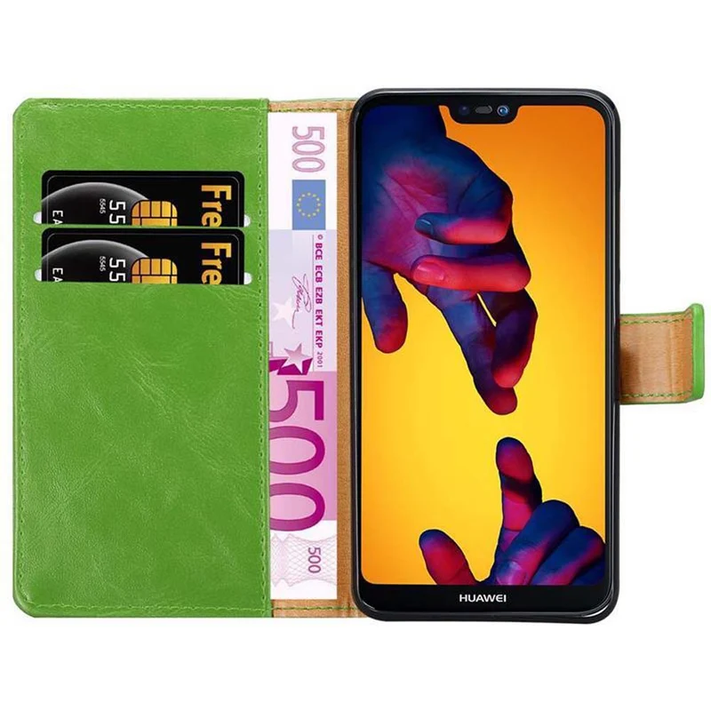 Cadorabo Hülle kompatibel mit Huawei P20 LITE 2018 / NOVA 3E Schutzhülle mit Magnetverschluss, Standfunktion und Kartenfach