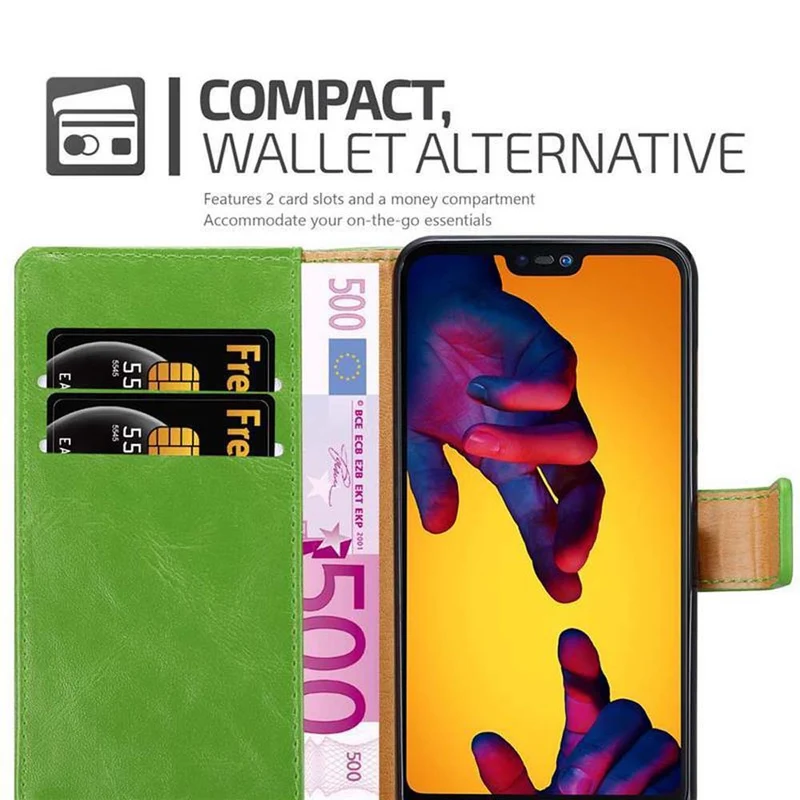 Cadorabo Hülle kompatibel mit Huawei P20 LITE 2018 / NOVA 3E Schutzhülle mit Magnetverschluss, Standfunktion und Kartenfach