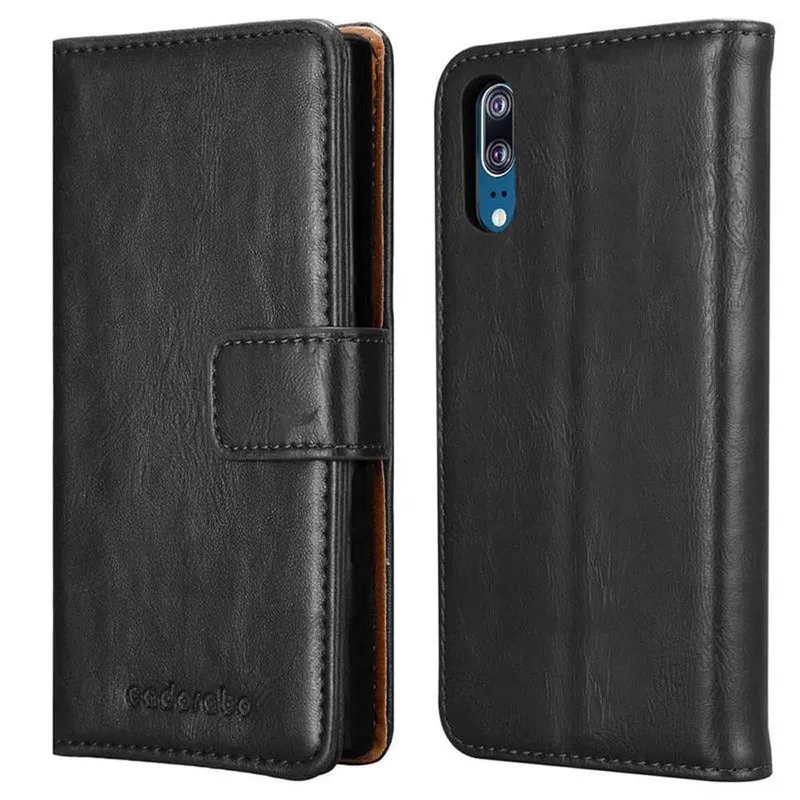 Cadorabo Hülle kompatibel mit Huawei P20 Schutzhülle mit Magnetverschluss, Standfunktion und Kartenfach