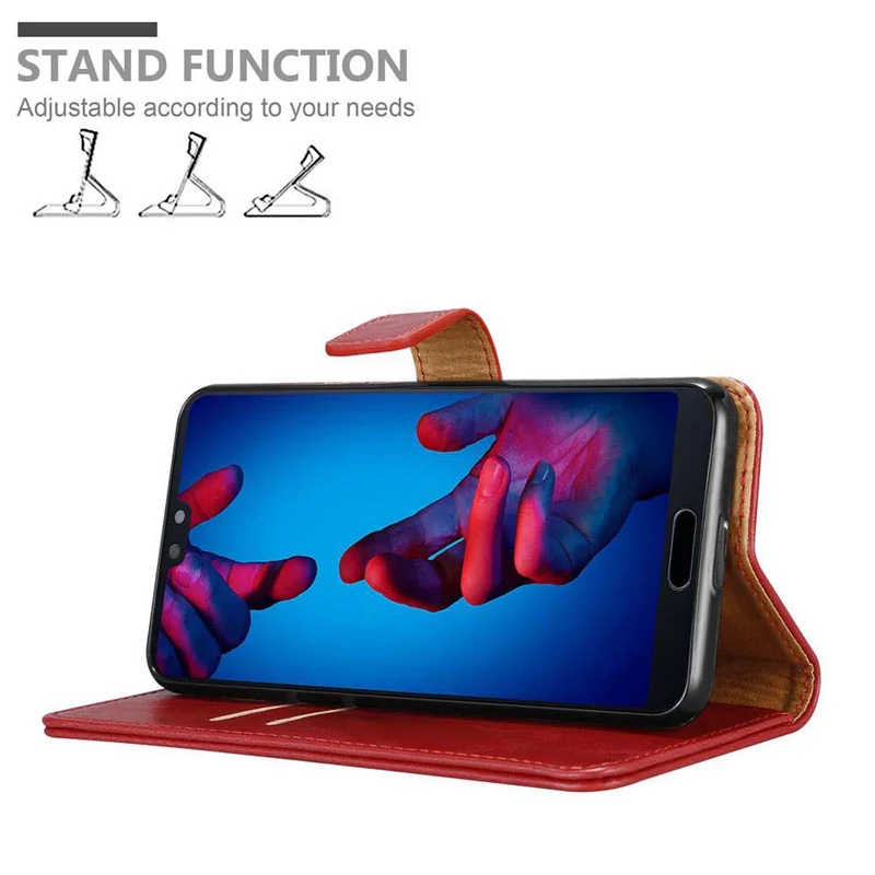 Cadorabo Hülle kompatibel mit Huawei P20 Schutzhülle mit Magnetverschluss, Standfunktion und Kartenfach
