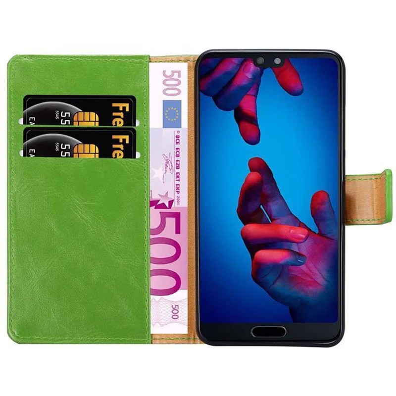 Cadorabo Hülle kompatibel mit Huawei P20 Schutzhülle mit Magnetverschluss, Standfunktion und Kartenfach